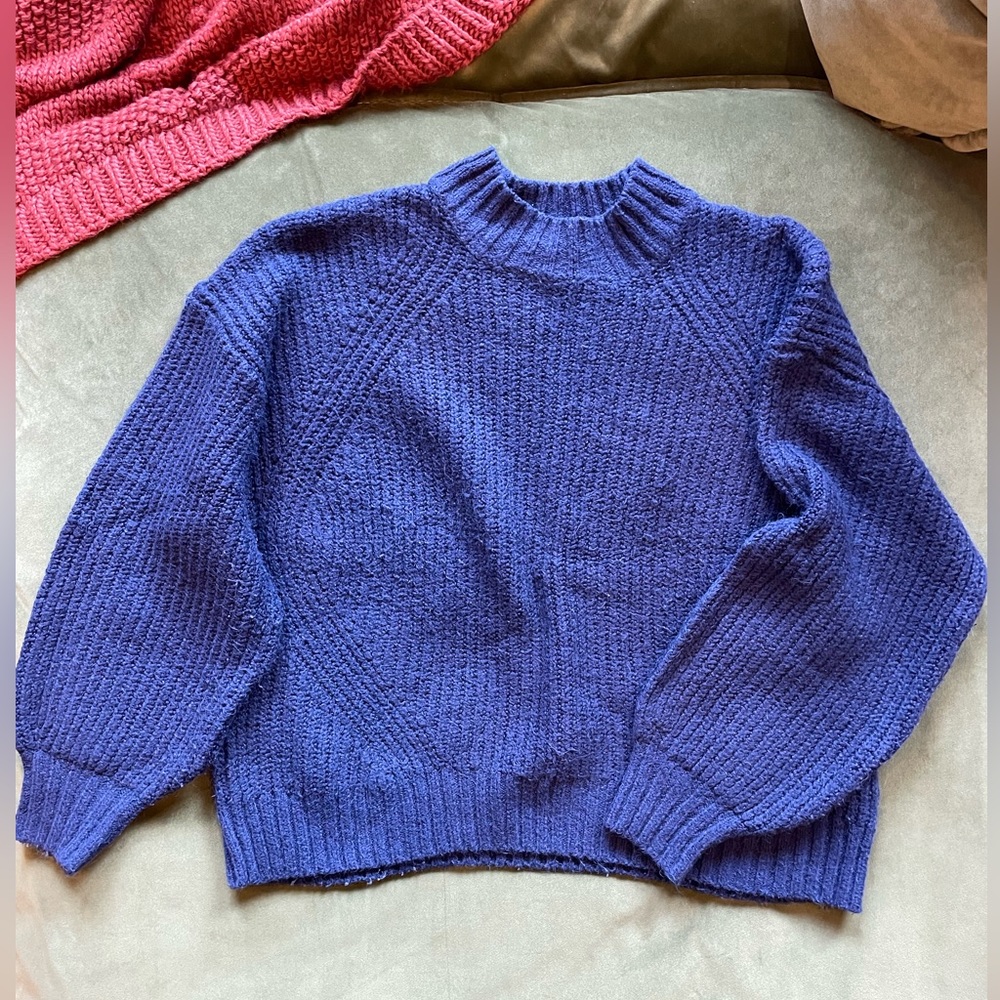 Heavy Navy bubble/balloon sleeve Sweater | Old Navy | XL